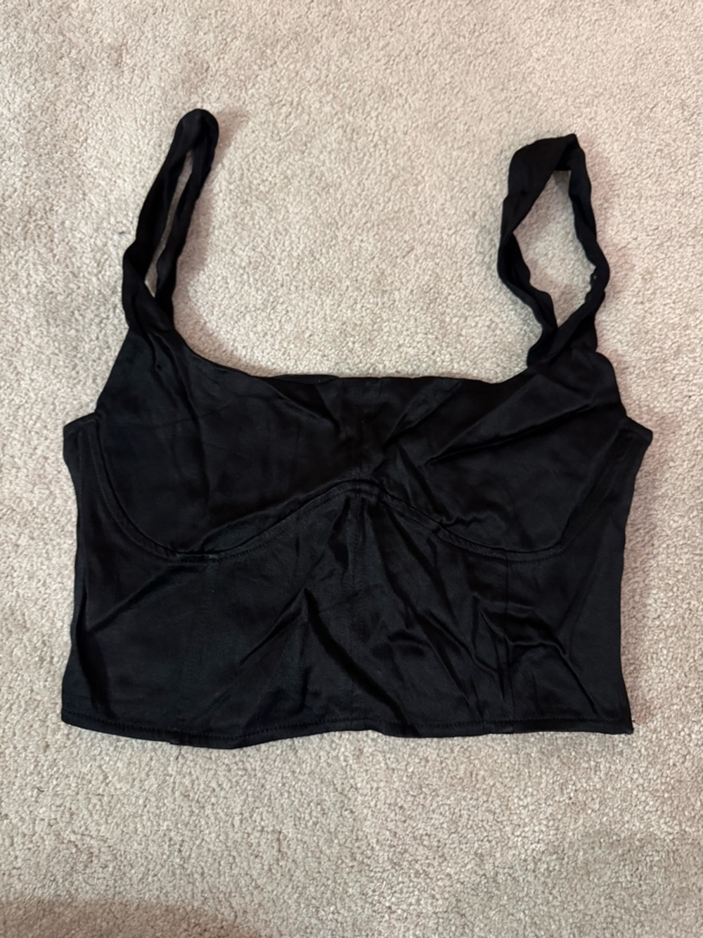 Zara Black Cropped Bustier Tank